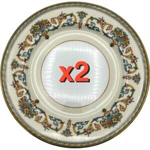Two Aynsley Henley 6" Side Plates Bone China Floral Gold Trim Made in England